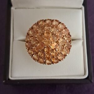 Premium Viceroy Spessartine Garnet Cluster Style Ring.
